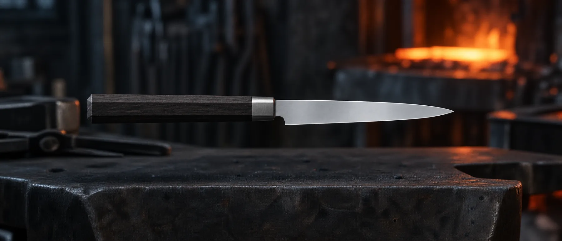Petty, ein schmales Allzweckmesser mit Damastklinge