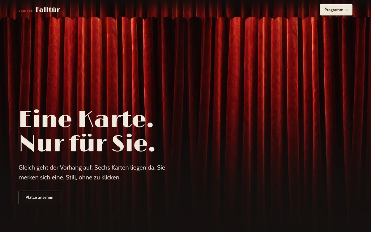 Startbild der Demo Varieté Falltür
