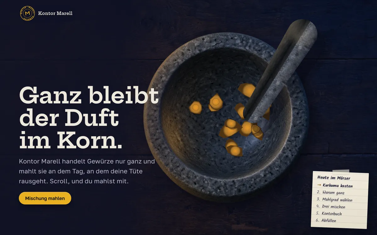 Startbild der Demo Kontor Marell