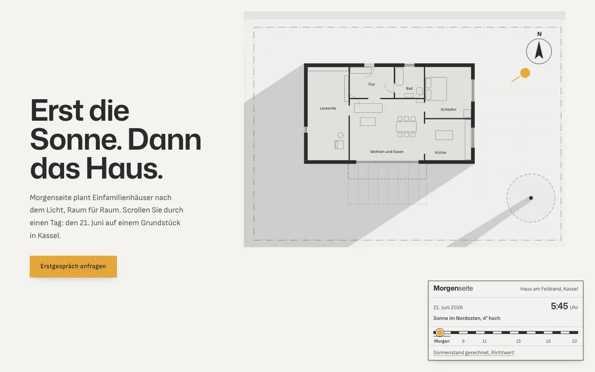 Startbild der Demo Morgenseite Architekten