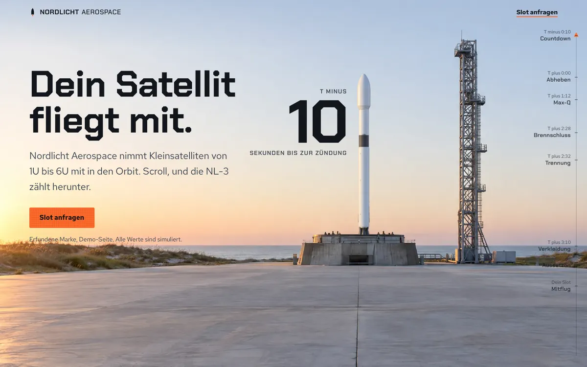 Startbild der Demo Nordlicht Aerospace